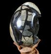 Septarian Dragon Egg Geode - Black Crystals #89673-1